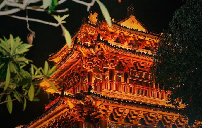 河下古镇魁星楼夜景
